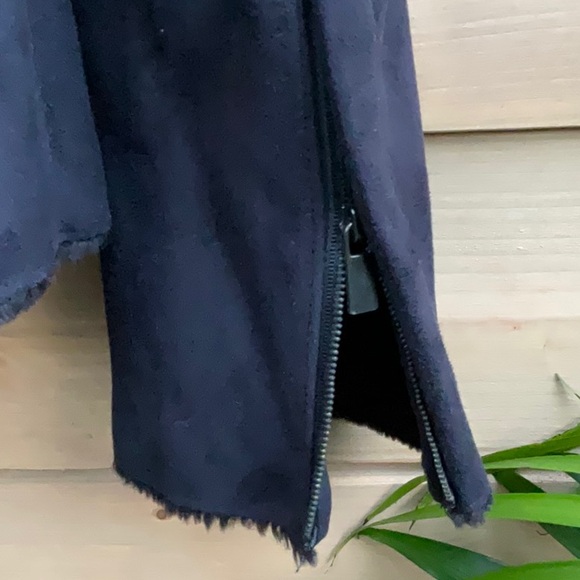 Jacob Black Faux Suede Jacket with Faux Fur Collar, XS - Picture 7 of 8